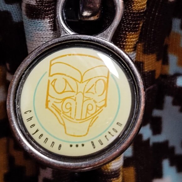 Burton Hoodie, fleece lined Full zip jacket, Brown & blue houndstooth, Size Med - Picture 10 of 11